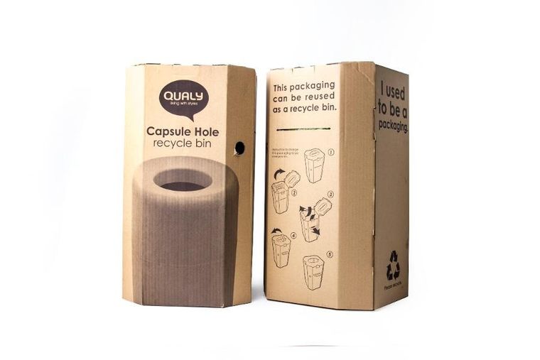 Qualy, Capsule Hole, kosz na śmieci, czerwony, 22l