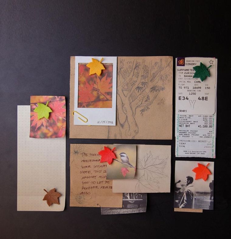 Qualy, magnesy, Leaf a Message, kolorowe