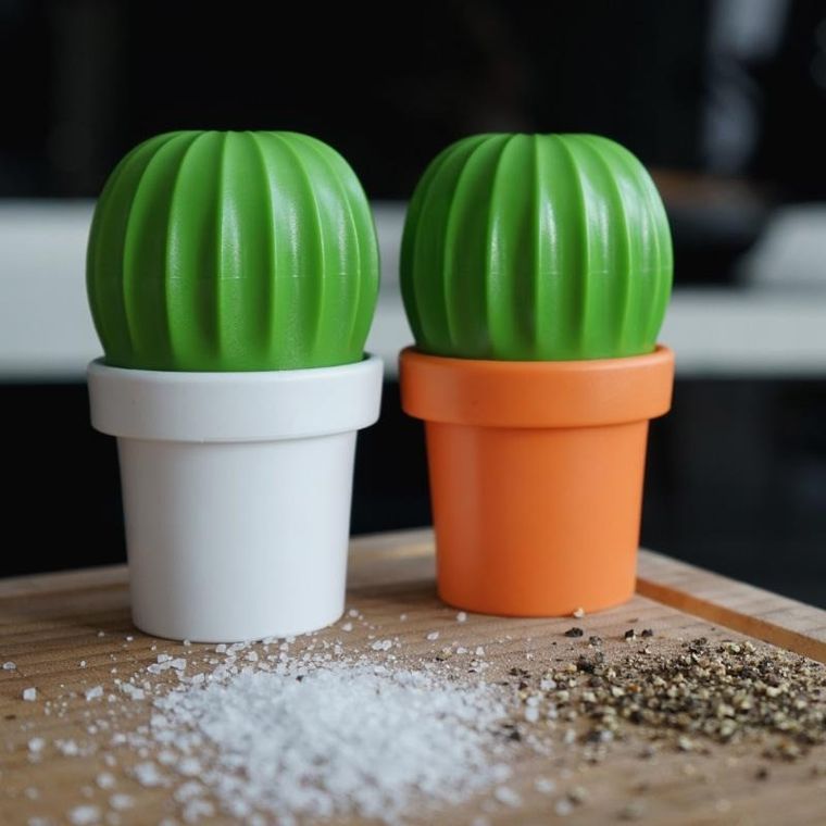 Qualy, Tasty Cactus, młynek do soli i pieprzu, biało-zielony