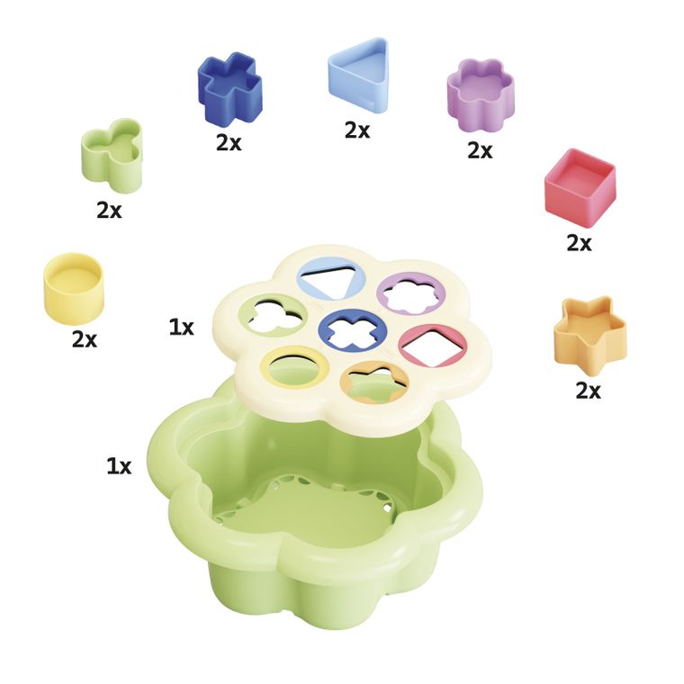 Quercetti, Daisy Shape, sorter kształtów, 16 elementów