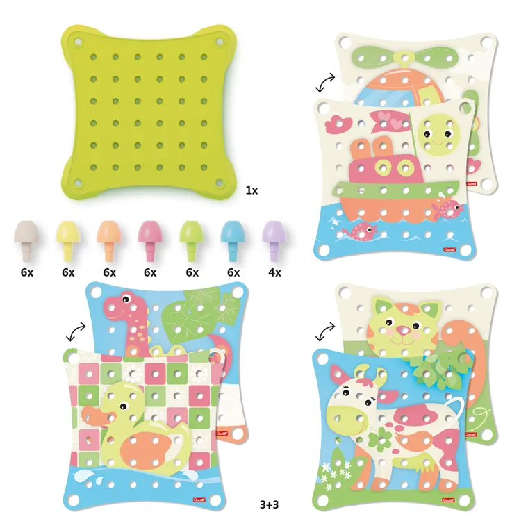 Quercetti, Playeco+, Jumbo Peggy Evo, układanka, 41 elementów