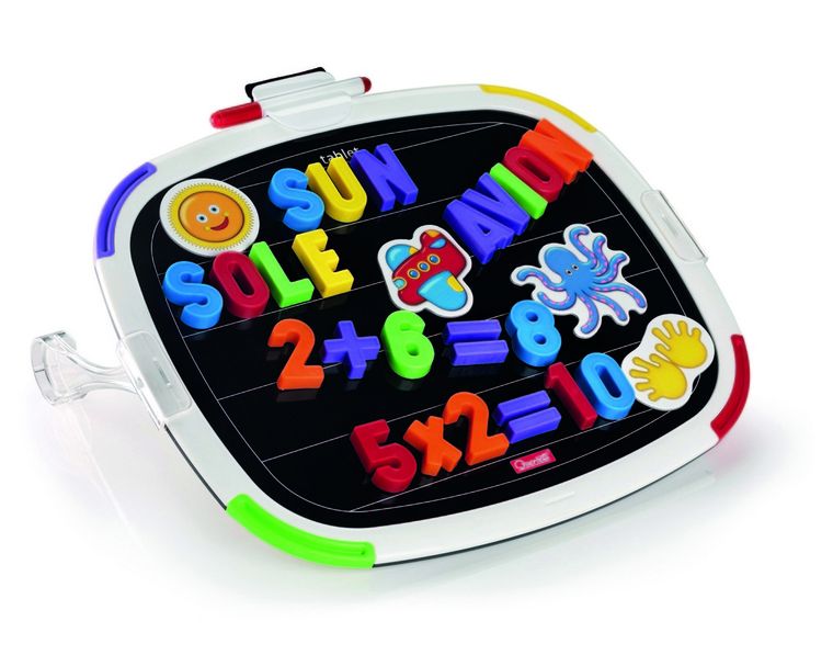 Quercetti, Tablica magnetyczna dwustronna Premium, zestaw edukacyjny, 124 elementy