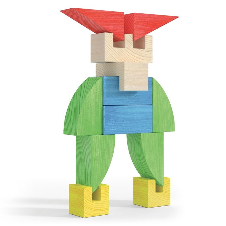 Quercetti, Toytown, klocki drewniane, 15 elementów