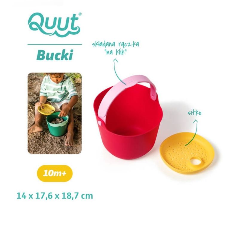 Quut, Bucki, wiaderko z sitkiem, Cherry + Banana Pink