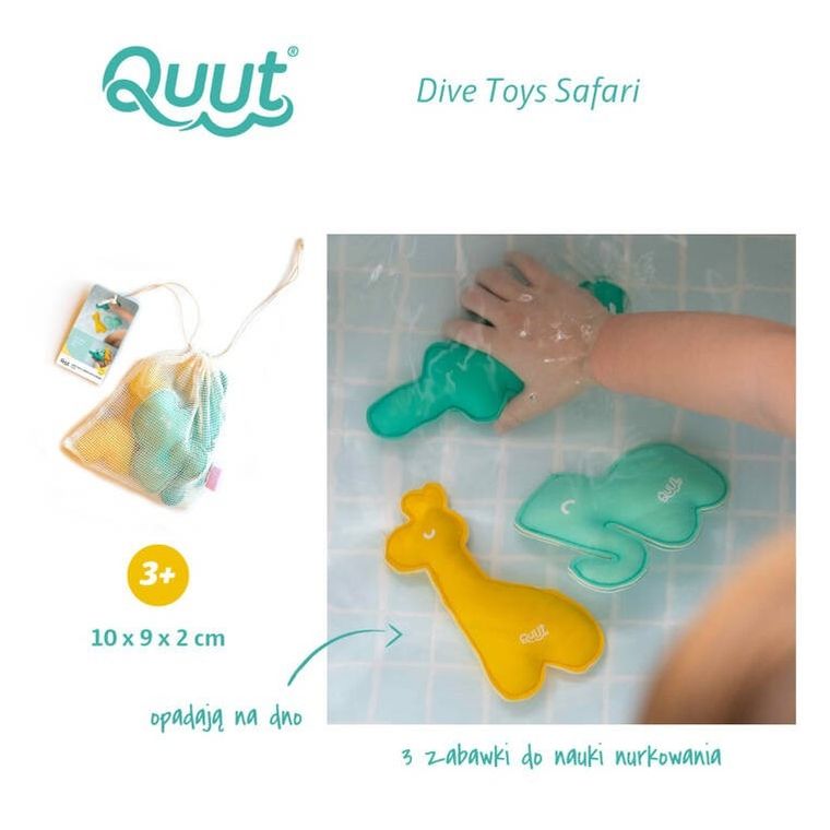 Quut, Dive Toys, zestaw zabawek z obciążeniem do nauki nurkowania, Safari
