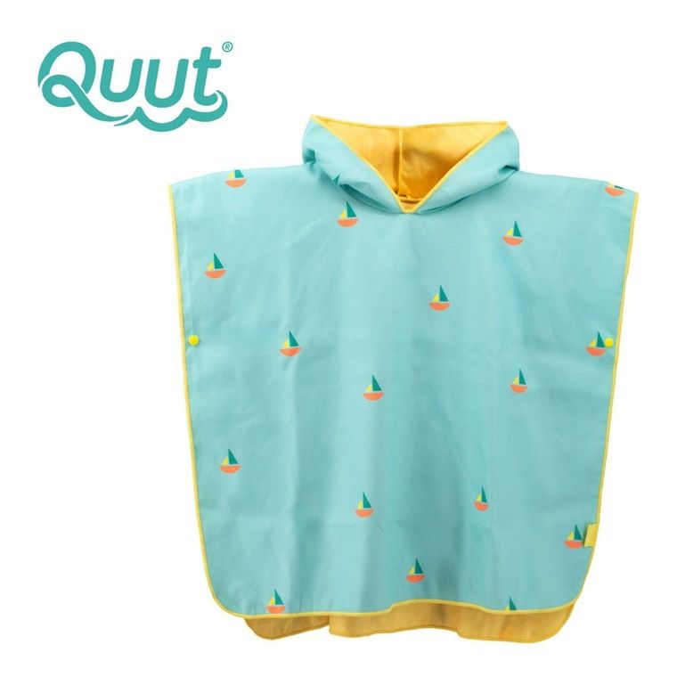 Quut, dwustronne poncho kąpielowe dla dzieci, Banana Blue