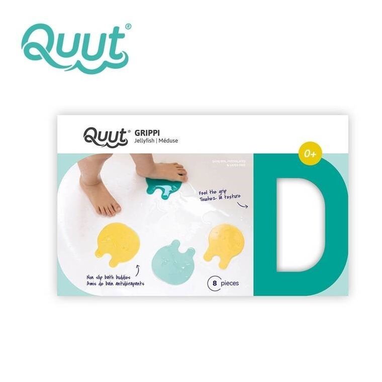 Quut, Grippi, Jellyfish, antypoślizgowe przyssawki meduzy do wanny, minty yellow, 8 szt.
