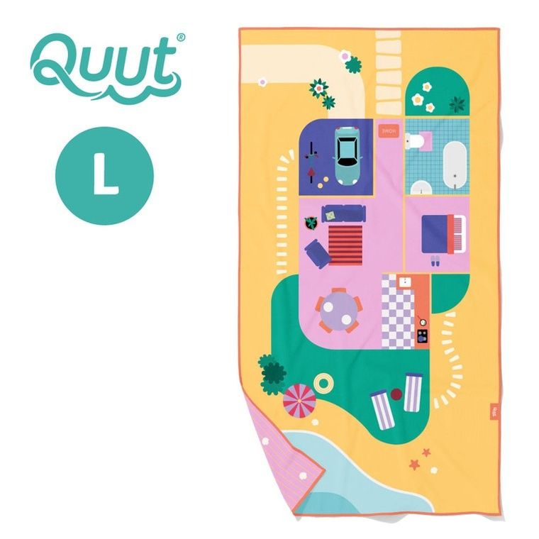 Quut, PlayTowels, dwustronny ręcznik plażowy, Doll house, 100-180 cm