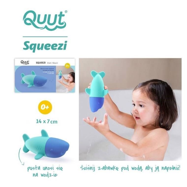 Quut, Squeezi Shark, rekin, silikonowa zabawka do kąpieli