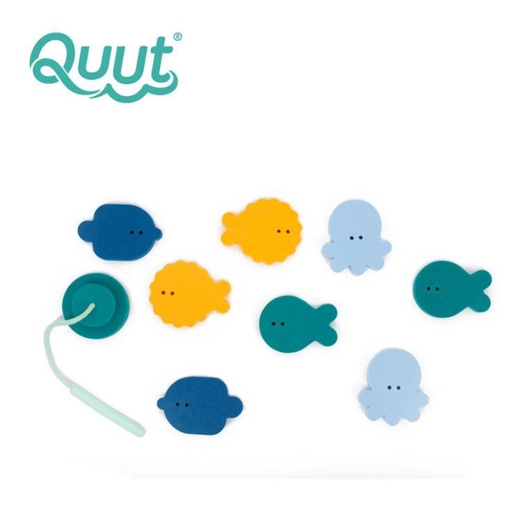 Quut, zestaw piankowych naklejek do kąpieli z wędką, deep sea