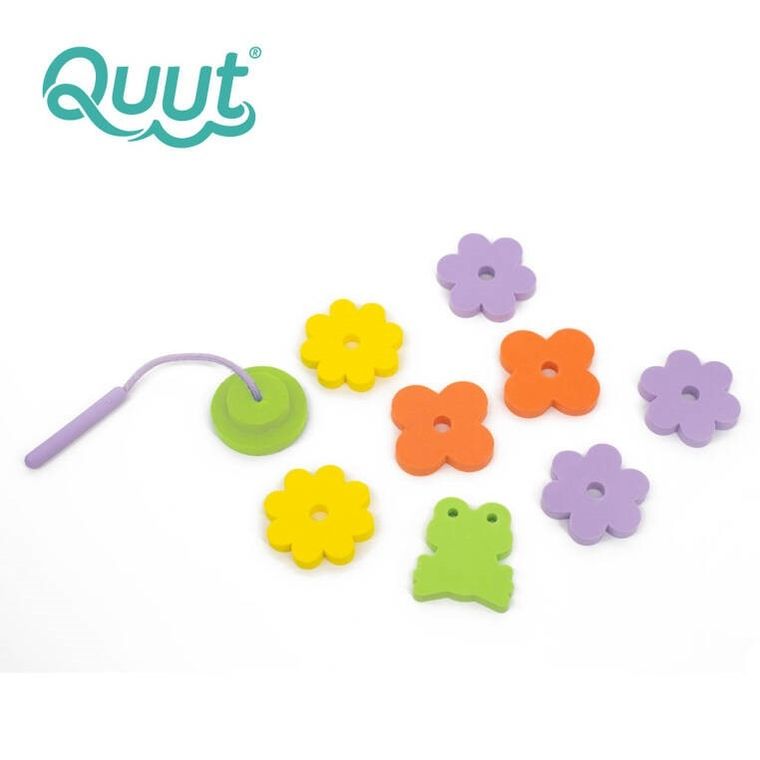 Quut, zestaw piankowych naklejek do kąpieli z wędką, frog pond