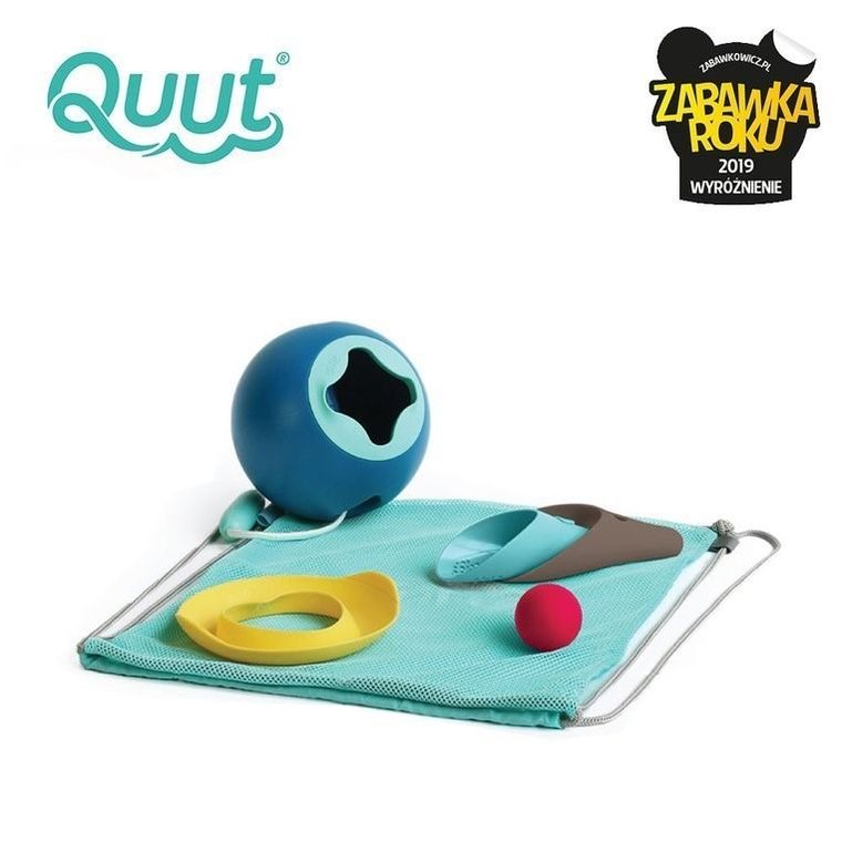 Quut, zestaw plażowy: Mini Ballo + Cuppi + Magic Shapers Heart, wiaderko z akcesoriami