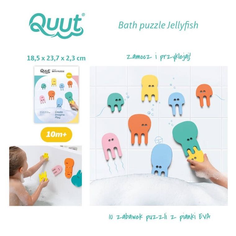Quutopia, zestaw puzzli piankowych do kąpieli, meduzy