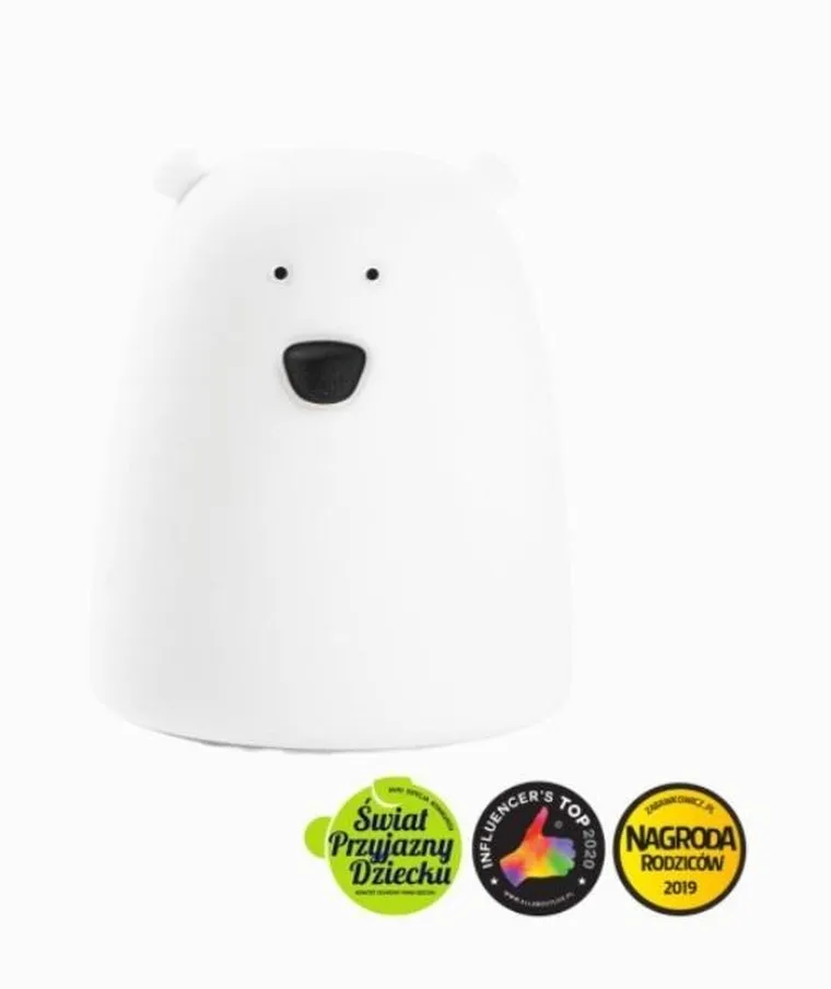 Rabbit & Friends, Miś mały, lampka silikonowa, biała