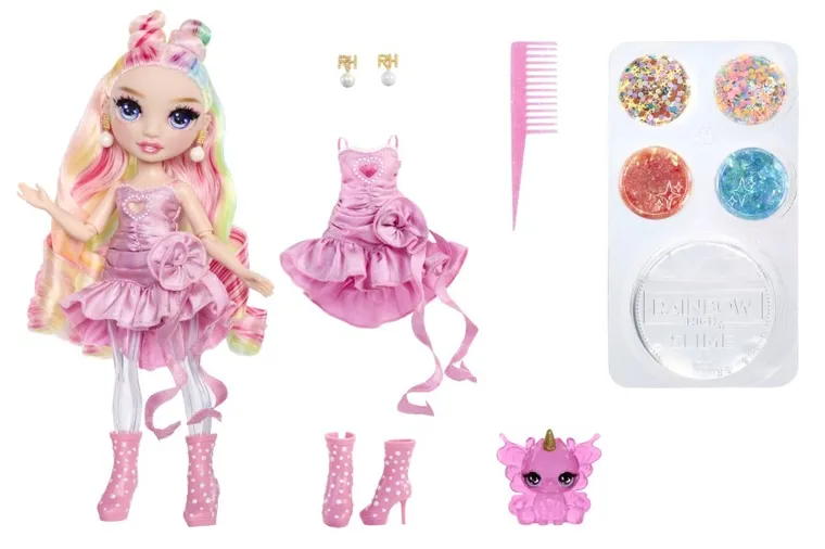 Rainbow High, Shimmers with Slime, Bella, lalka modowa z masą plastyczną