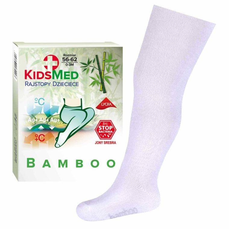 Rajstopy dziecięce bambusowe, białe, KidsMed