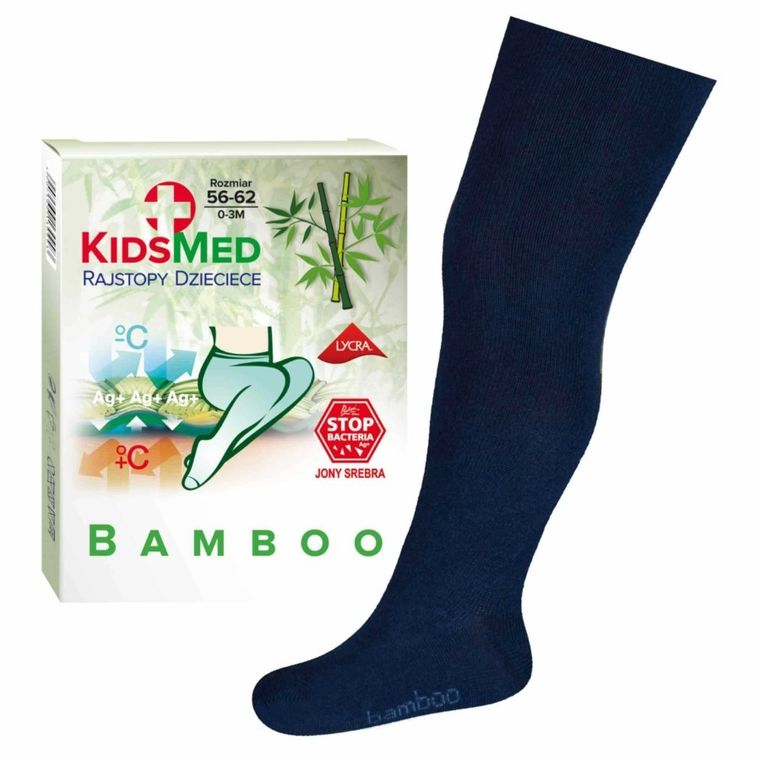 Rajstopy dziecięce bambusowe, granatowe, KidsMed