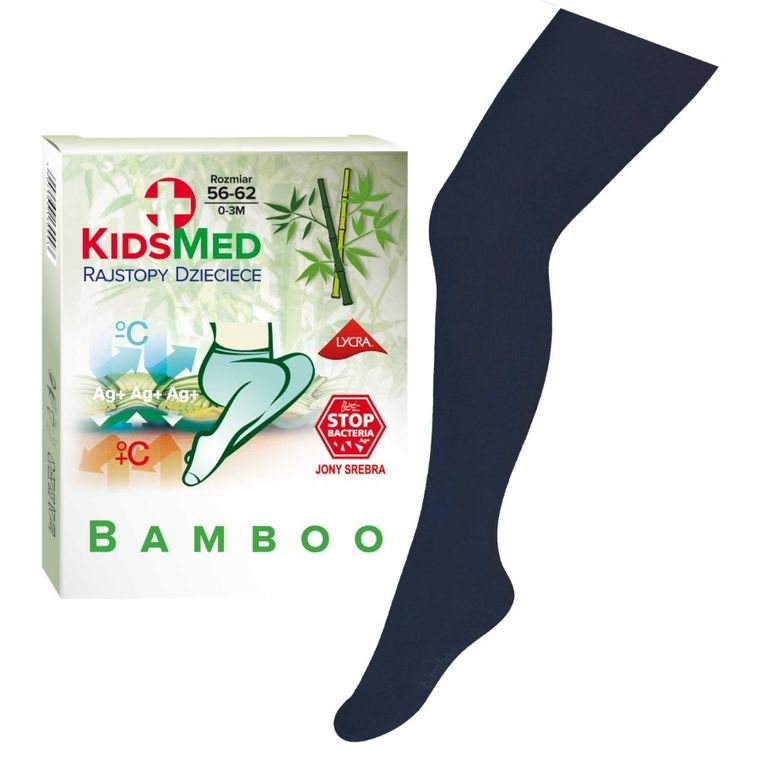 Rajstopy dziecięce bambusowe, granatowe, KidsMed