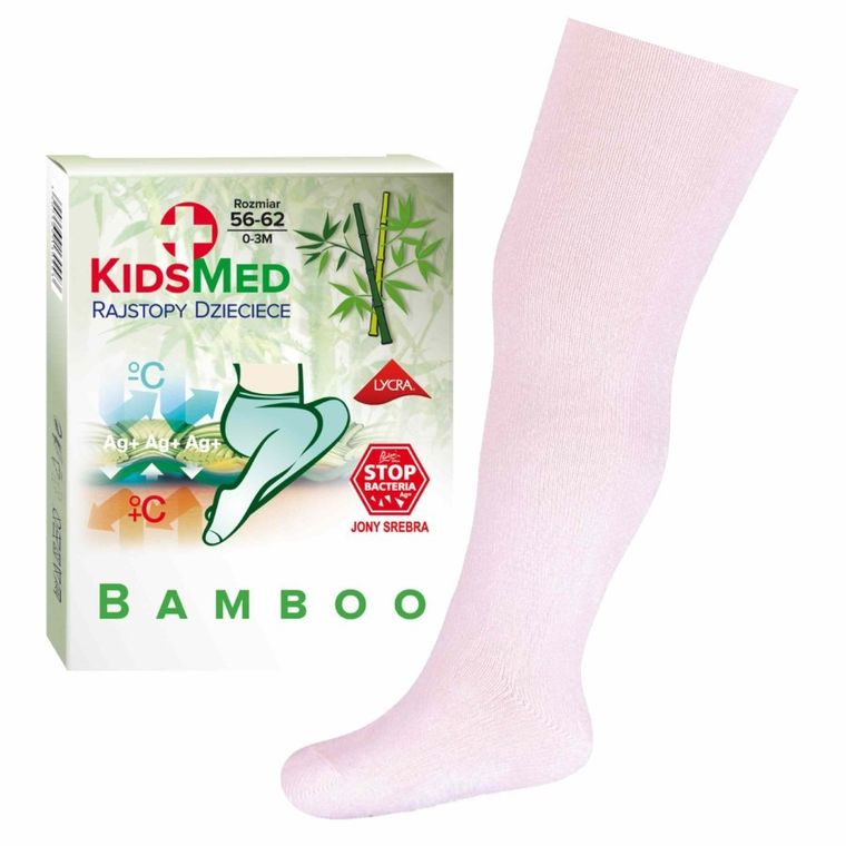 Rajstopy dziewczęce bambusowe, różowe, KidsMed