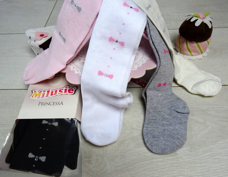 Rajstopy dziewczęce, białe, Milusie