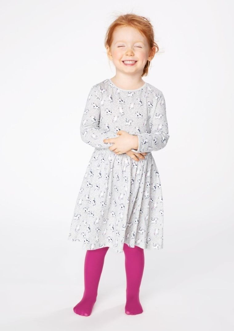 Rajstopy dziewczęce, ciemnoróżowe, Pippi, Marilyn