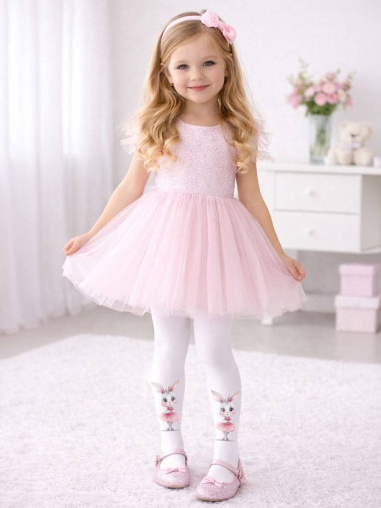 Rajstopy dziewczęce, ecru, Milusie