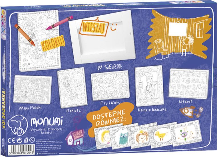 Rakieta. Kolorowanka ramka do zawieszenia