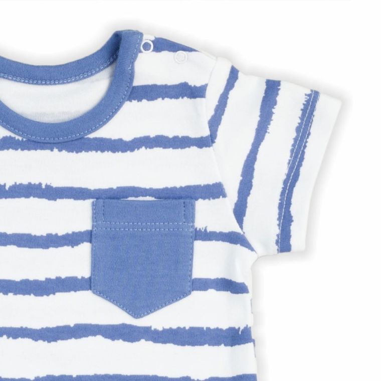 Rampers chłopięcy, niebiesko-biały, Nicol