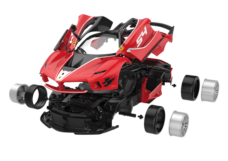 Rastar, Ferrari FXXK EVO, klocki konstrukcyjne, pojazd zdalnie sterowany, czerwony, 1:18, 88 elementów