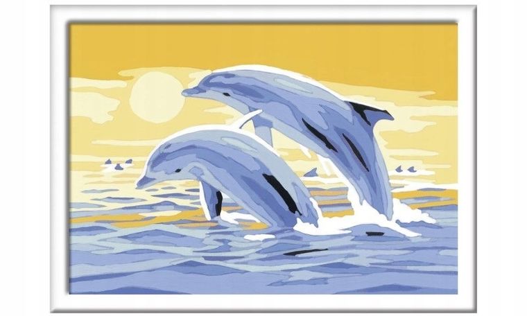 Ravensburger, CreArt, malowanie po numerach, Delfiny