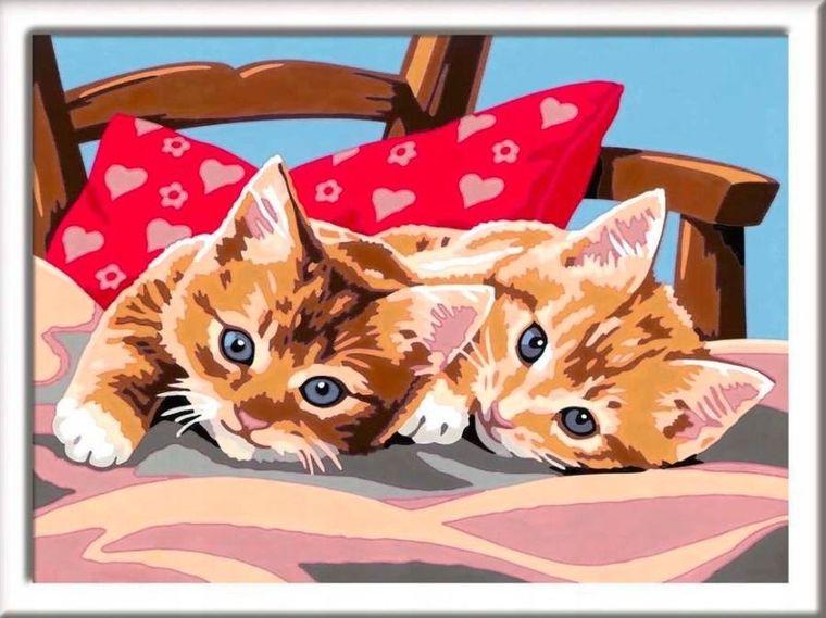 Ravensburger, CreArt, malowanie po numerach, Dwa słodkie kotki