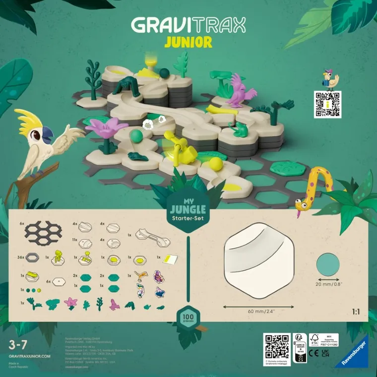 Ravensburger, GraviTrax Junior, Dżungla, zestaw startowy
