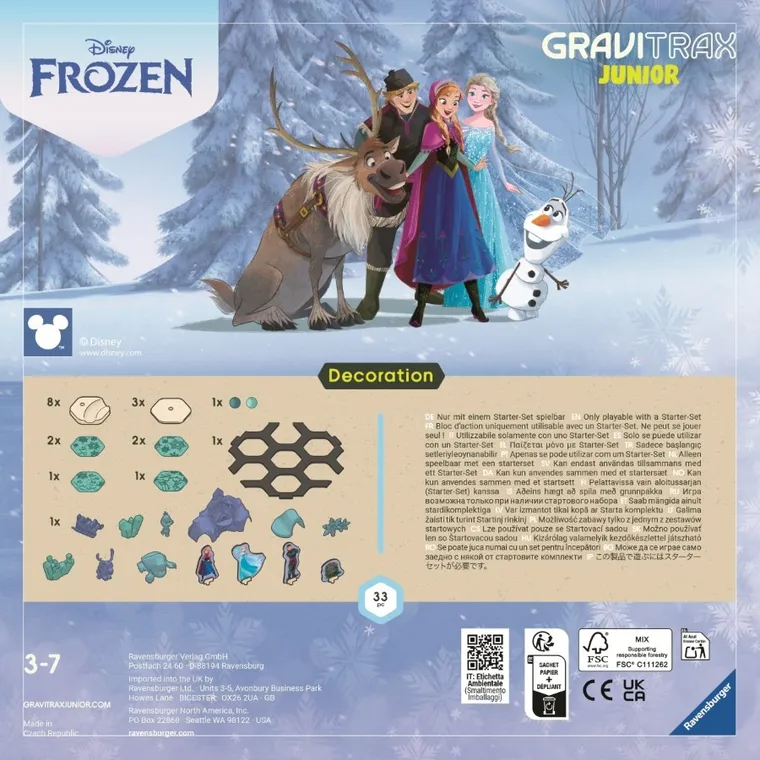 Ravensburger, GraviTrax Junior, Kraina Lodu, zestaw uzupełniający