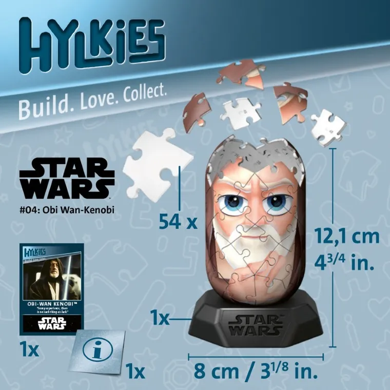 Ravensburger, Hylkies, Obi-Wan Kenobi, puzzle 3D, 56 elementów