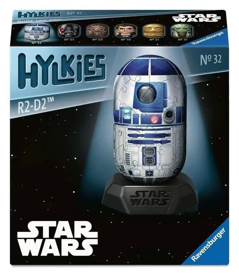 Ravensburger, Hylkies, R2-D2, puzzle 3D, 56 elementów