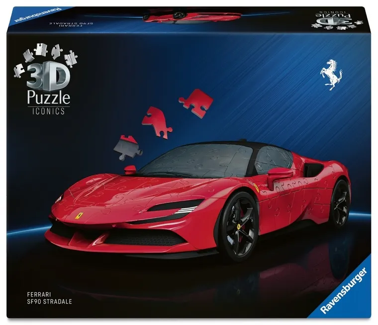 Ravensburger, Iconics, Ferrari SF90 Stradale, 1:18, puzzle 3D, 108 elementów