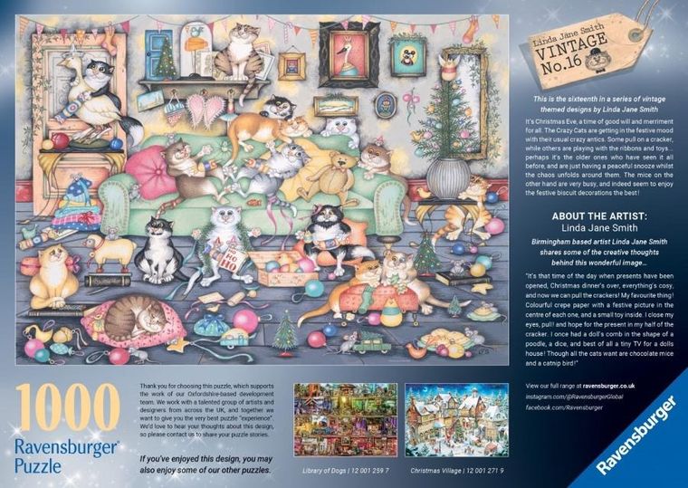 Ravensburger, Koty świata, puzzle, 1000 elementów