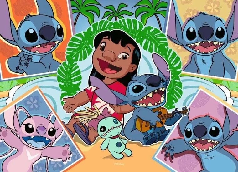 Ravensburger, Lilo i Stitch, puzzle 2D, 4-100 elementów