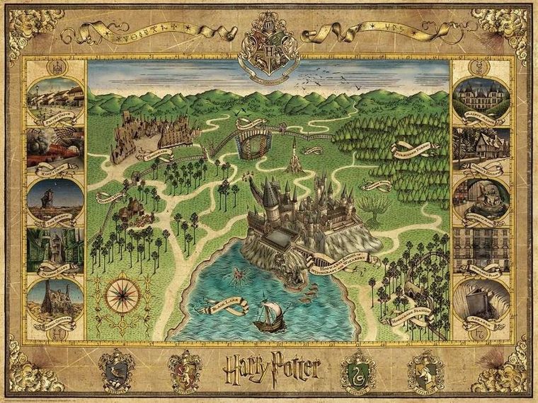 Ravensburger, Mapa Hogwartu, puzzle, 1500 elementów