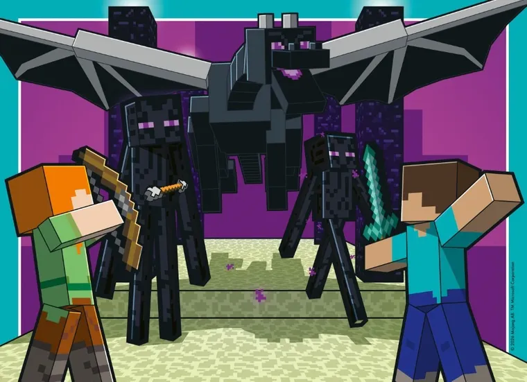 Ravensburger, Minecraft, puzzle, 4-100 elementów