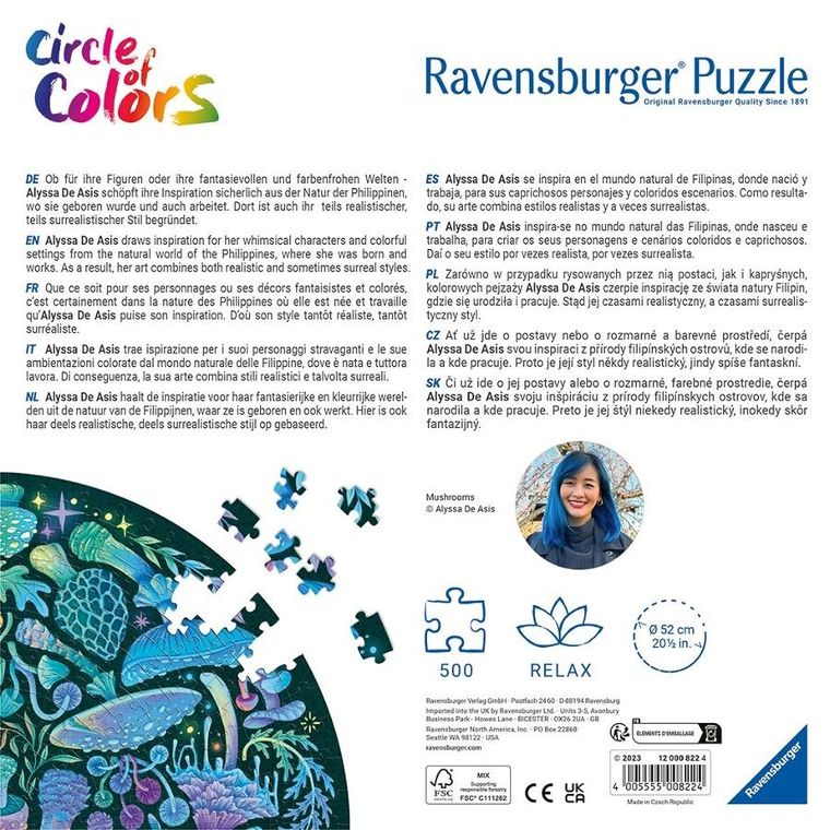 Ravensburger, Paleta kolorów, Grzyby, puzzle, 500 elementów