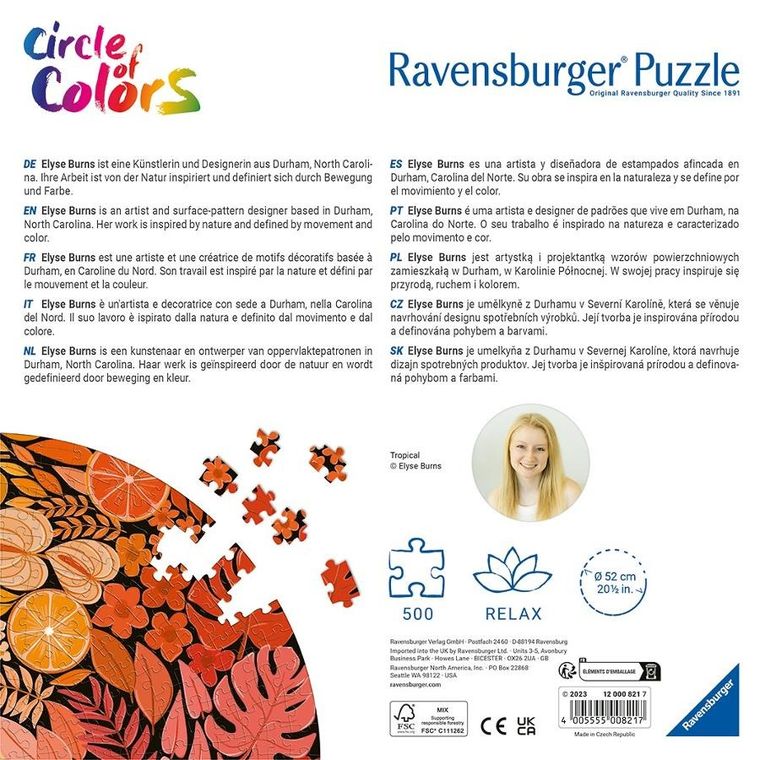 Ravensburger, Paleta kolorów, Tropik, puzzle, 500 elementów