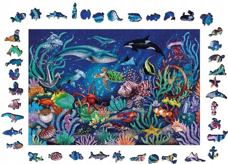 Ravensburger, Podwodny świat, puzzle drewniane, 500 elementów