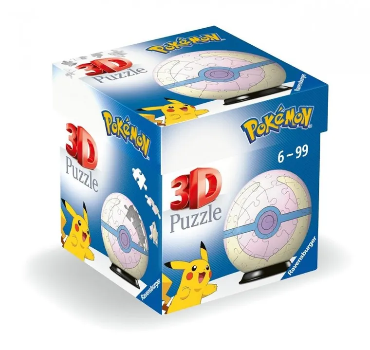 Ravensburger, Pokemon, Heal Ball, Kula, puzzle 3D, 55 elementów