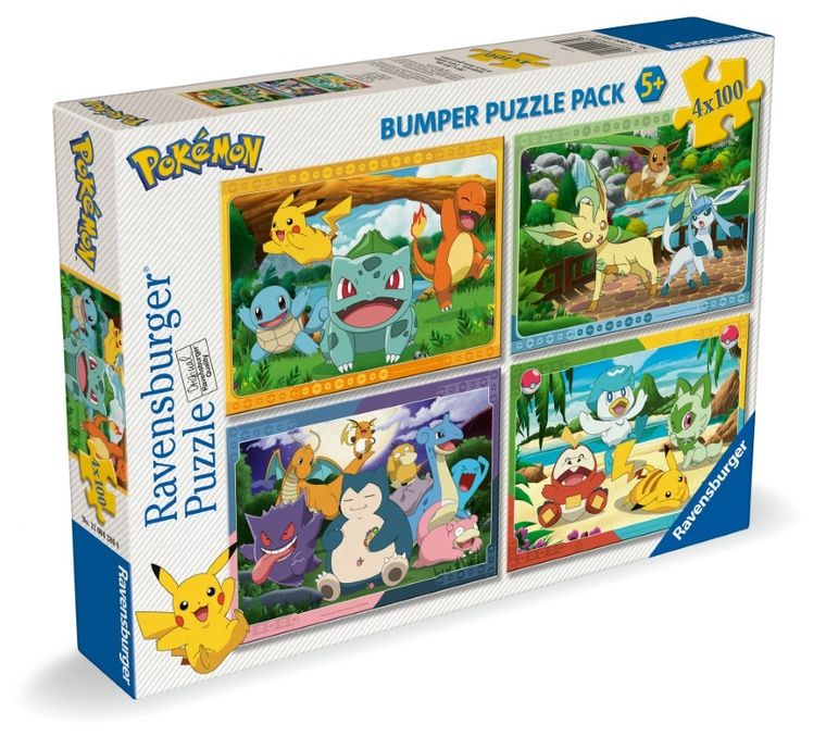 Ravensburger, Pokemon, puzzle, 4-100 elementów