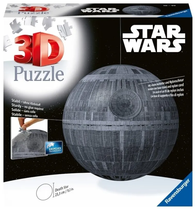 Ravensburger, Star Wars, Gwiazda śmierci, Kula, puzzle 3D, 540 elementów