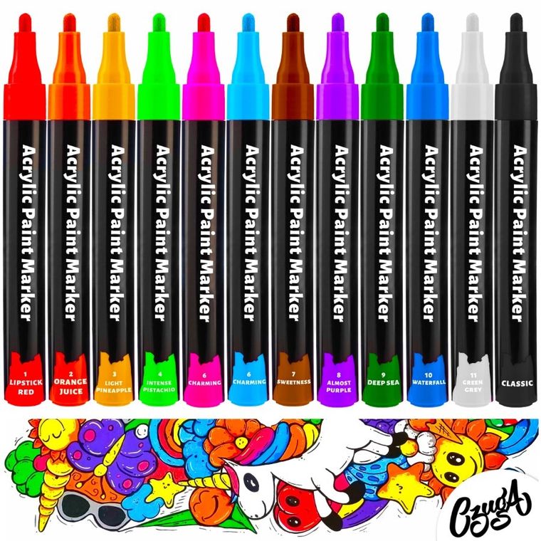 Rawmark, markery akrylowe, 12 szt.