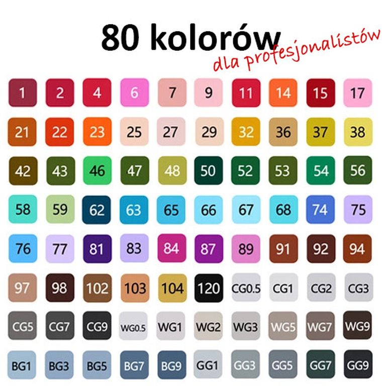 Rawmark, PurePro, promarkery + etui ze stelażem, 80 kolorów