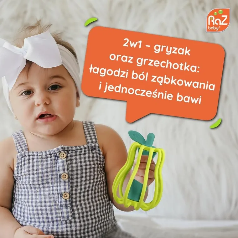RazBaby, Raz-pear, gryzak i grzechotka 2w1, gruszka