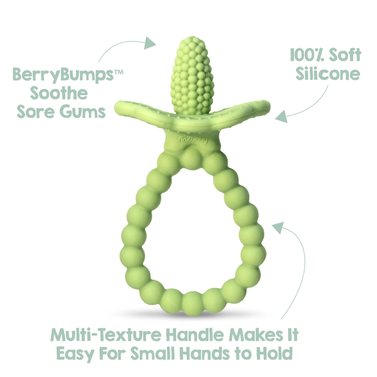 RazBaby, Soczysta Malina Plus, gryzak silikonowy, zielony